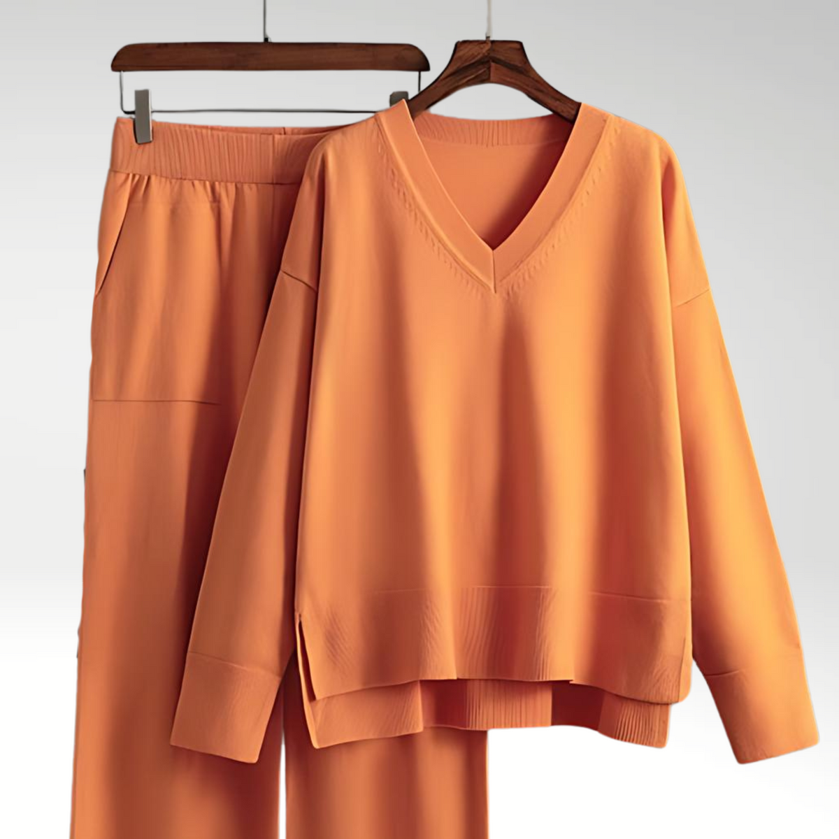 Chloé™ | Luxe V-Neck Two Piece Set