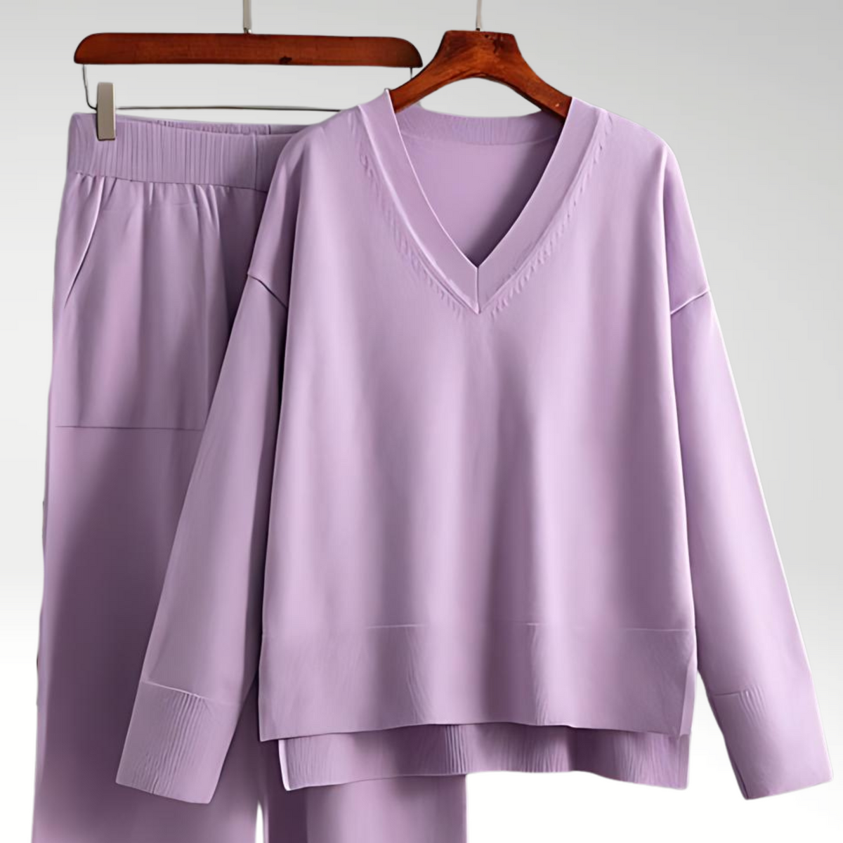 Chloé™ | Luxe V-Neck Two Piece Set